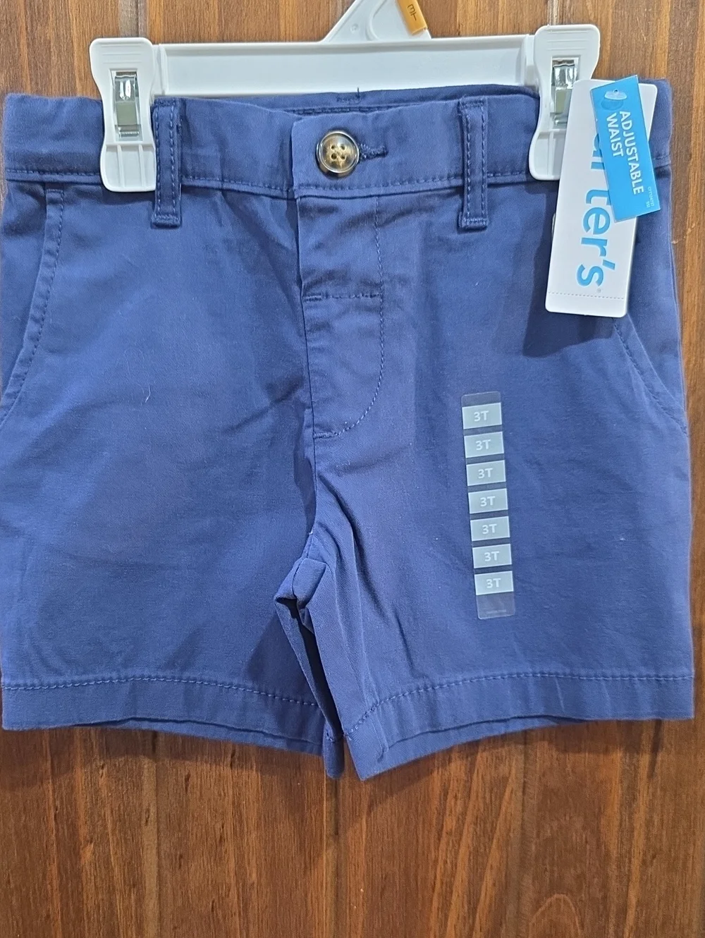 Carter's Toddler Boys Solid Navy Cotton Shorts